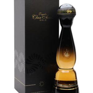 Clase Azul Gold tequila bottle on white background